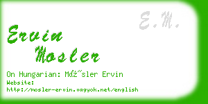 ervin mosler business card